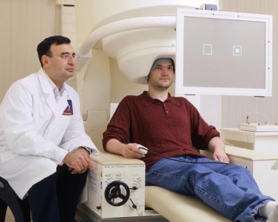 Dr. Zarate and MEG Scanner