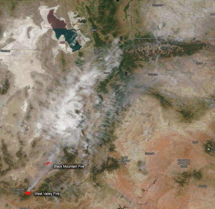 West Valley Fire and Black Mountain Fire Both Burning in Southern Utah