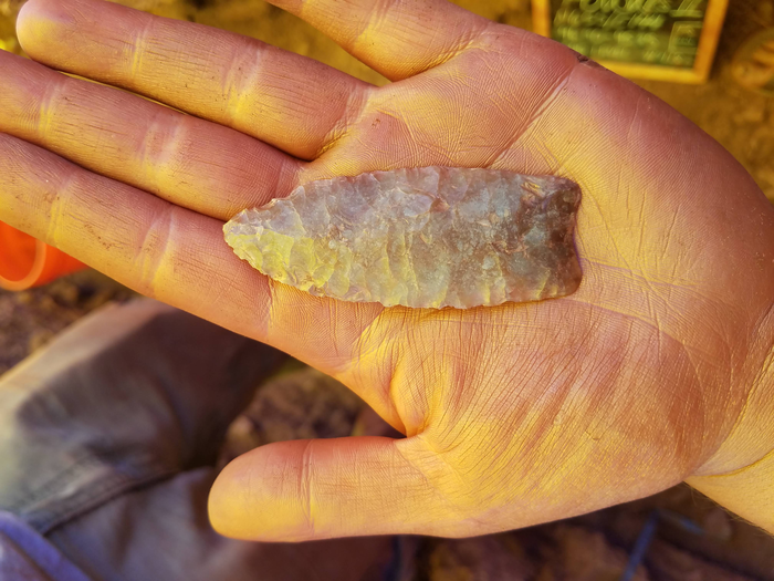 Clovis point at red ocher mine