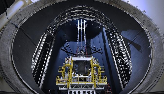 Amazing View of Engineers Preparing NASA's Gigantic Space Simulation Chamber for Massive Test
