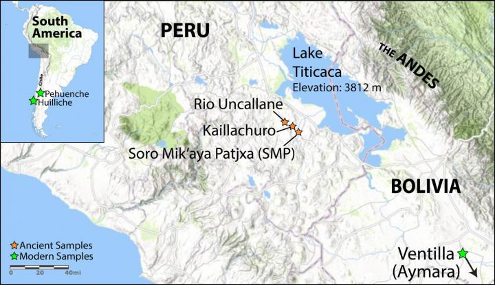 Map of Andean Highlands