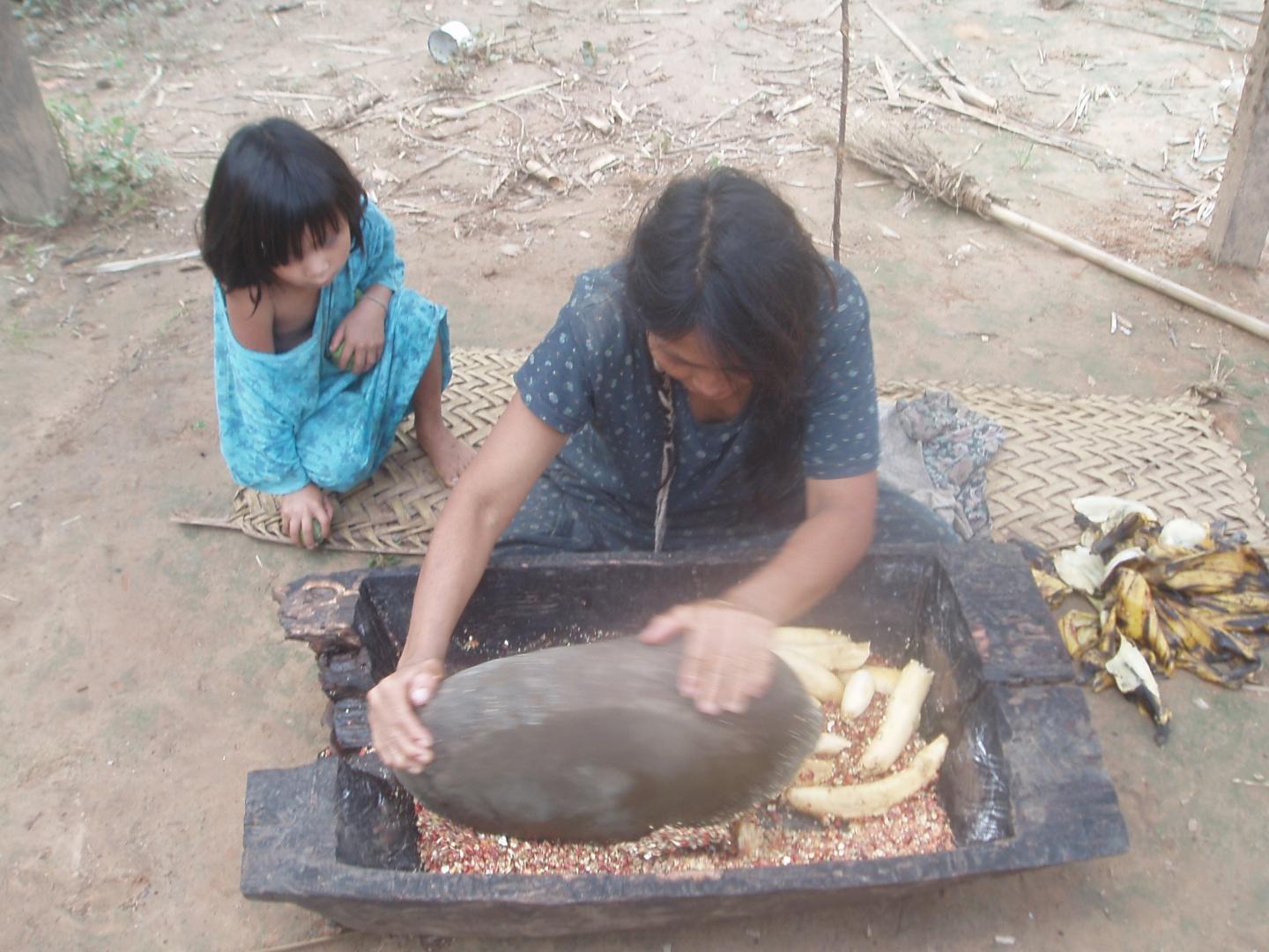Tsimane Mother with Her Daughter