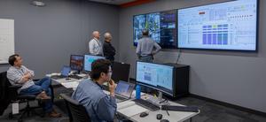 Scientists monitor operations in FLARE’s control room.