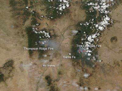 Tres Lagunas and Thompson Ridge Fires in New Mexico