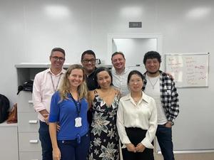 Christian Virrueta in Brazil with local partners Fiocruz and colleague Lydia Qin