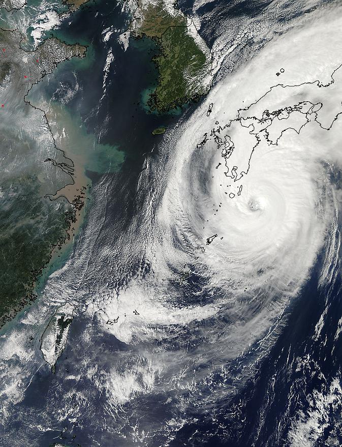 Typhoon Phanfone Approaching Japan