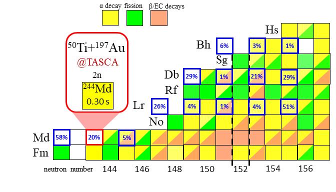 Cut out of the Chart of Nuclei in the Region of the Mendelevium Nuclei
