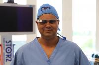 Shafi Ahmed Prepares to Use Google Glass during a Live Surgical Procedure