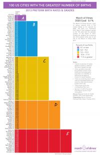 Preterm Birth Rates for 100 US Cities