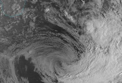 Night-Time Satellite Image of Extratropical Cyclone Felleng
