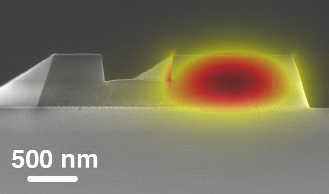 Scanning Electron Micrograph of a Fabricated Photonic Waveguide