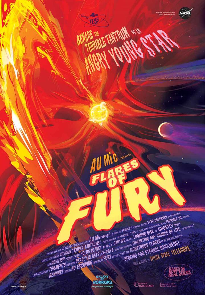 Stylized AU Microscopii 'Movie Poster'
