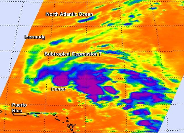 AIRS Image of Tropical Depression Seven