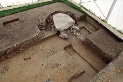 Aerial view of the Dolmen of Oberbipp (Switzerland)