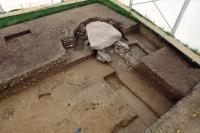 Aerial view of the Dolmen of Oberbipp (Switzerland)