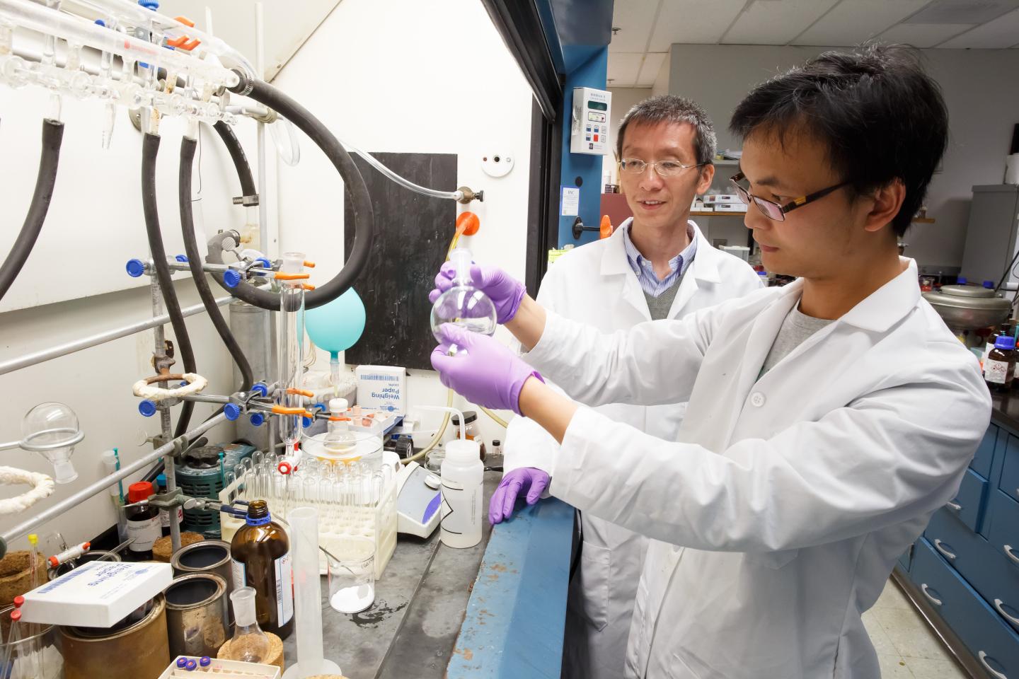 Haibo Ge, Ph.D. (rear) and Yongbing Liu, Ph.D.