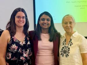 aula Morales-Hidalgo, Sharanpreet Kaur and  Josefa Canals-Sans, coautors of the scientific article.