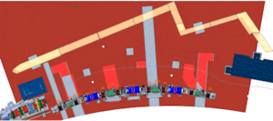 CAD simulation of magnet raft moving through tunnel