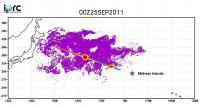 Map of Pallada Route and Computer-Model-Generated Tsunami Debris Field