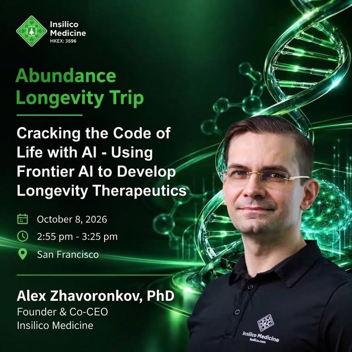 Dr. Alex Zhavoronkov, Founder and Co-CEO of Insilico Medicine, has been invited to attend the Abundance Longevity Trip, founded by Dr. Peter Diamandis.