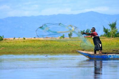 Fisher in Madagascar's Antongil Bay