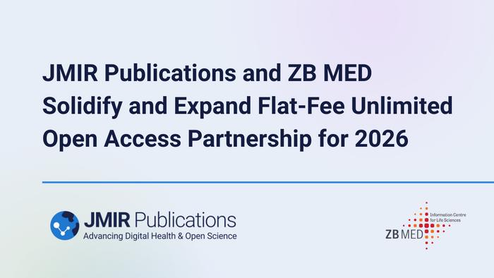 JMIR Publications and ZB MED Solidify and Expand Flat-Fee Unlimited Open Access Partnership for 2026
