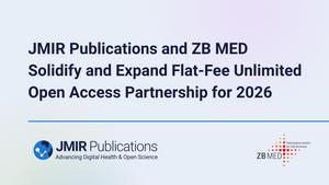 JMIR Publications and ZB MED Solidify and Expand Flat-Fee Unlimited Open Access Partnership for 2026