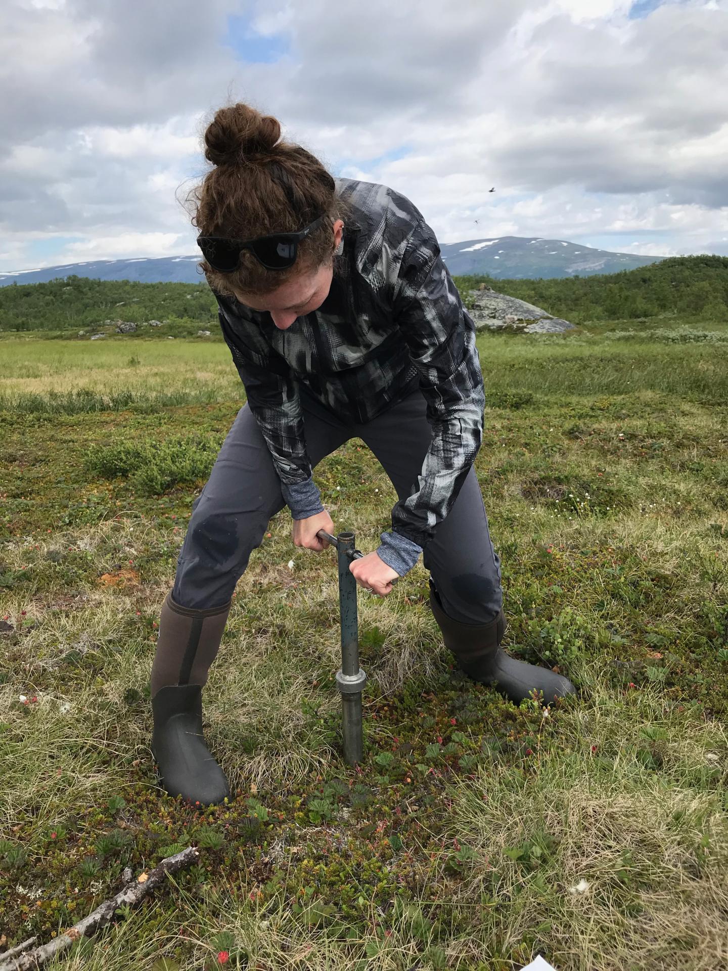 Elizabeth Herndon Collects a Soil Core