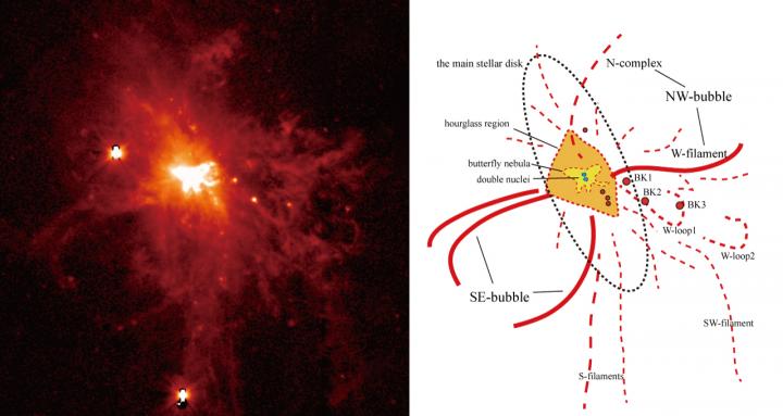 H-Alpha Image and a Sketch of the Nebula of NGC 6240