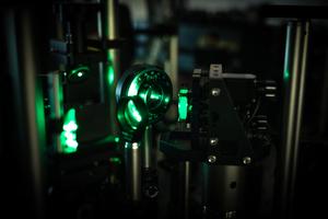 Examining a lead-halide perovskite crystal in lab