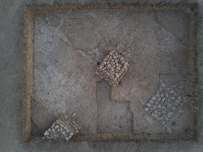 Brick pillars in Area A