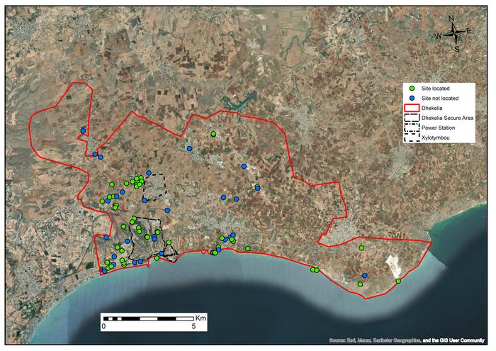 Location of sites visited by archaeologists from University of Leicester Archaeological Services