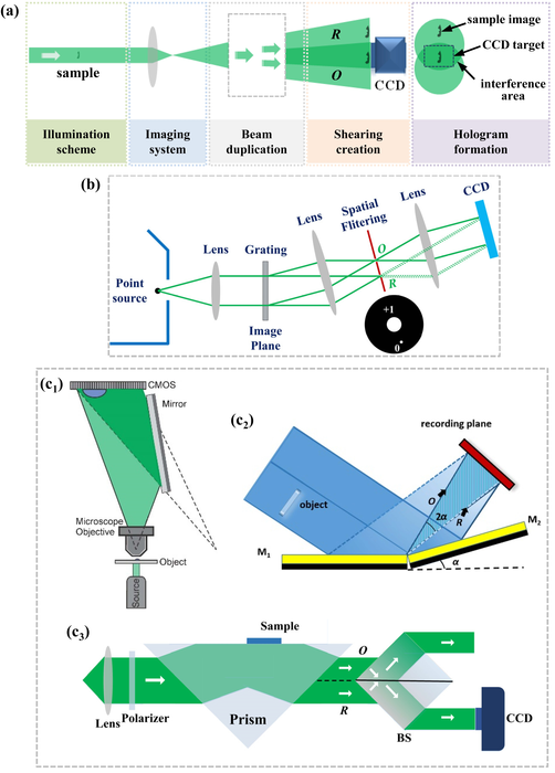 Three types of common-path off-axis digital holography