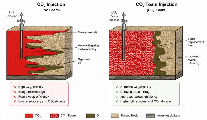 Foams for better control of CO₂ in the subsurface