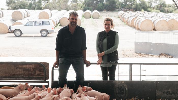 Farmer Ashley Schmidt and Assoc Prof Kate Gunn