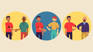 Handshakes have been replaced by 'elbows' during the corona pandemic.
