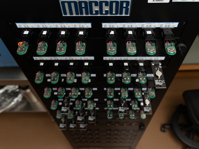 MACCOR battery testing equipment.