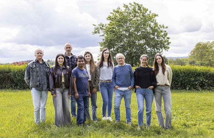 From left to right, several members of the Neurobiology Lab team: Alberto Pérez-Samartín, Nerea Rubio Almeida, Asier Ruiz Núñez, Juan Carlos Chara Vara, Andrea Sainz Prado, Rocío Rojas Martín, Carlos Matute Almau, Marta Cimadevila Fondevila, and Ali
