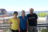 UW Protein Design Team on Molecular Engineergin Building Balcony