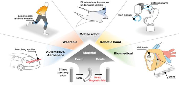 Figure 3 Applications of Shape Memory Alloys in Various Fields