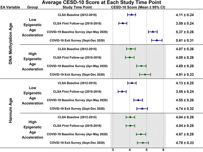 Epigenetic age predicts depressive symptoms during the COVID-19 pandemic in the Canadian Longitudinal Study on Aging: importance of biological sex
