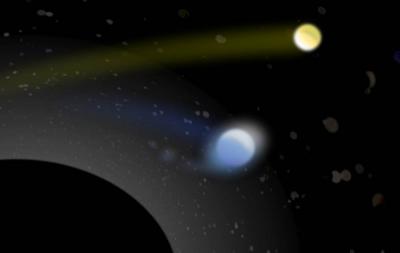 Supermassive Black Hole and a Binary Star