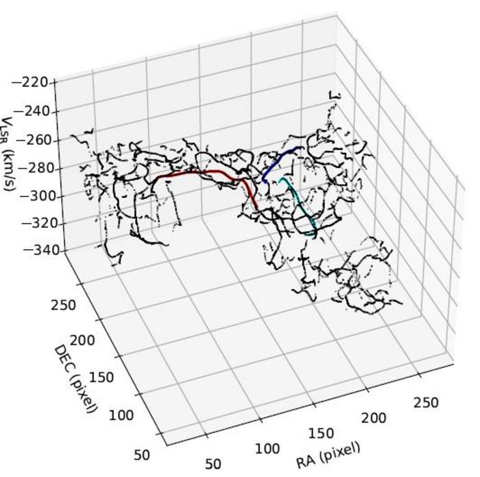 The complex filamentary network in G165 cloud