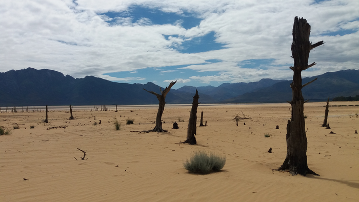 Dry reservoir in Cape Town