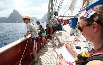 Students Aboard Sailing Vessel