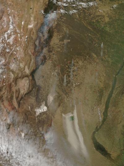 Aqua Sees Argentina Fires