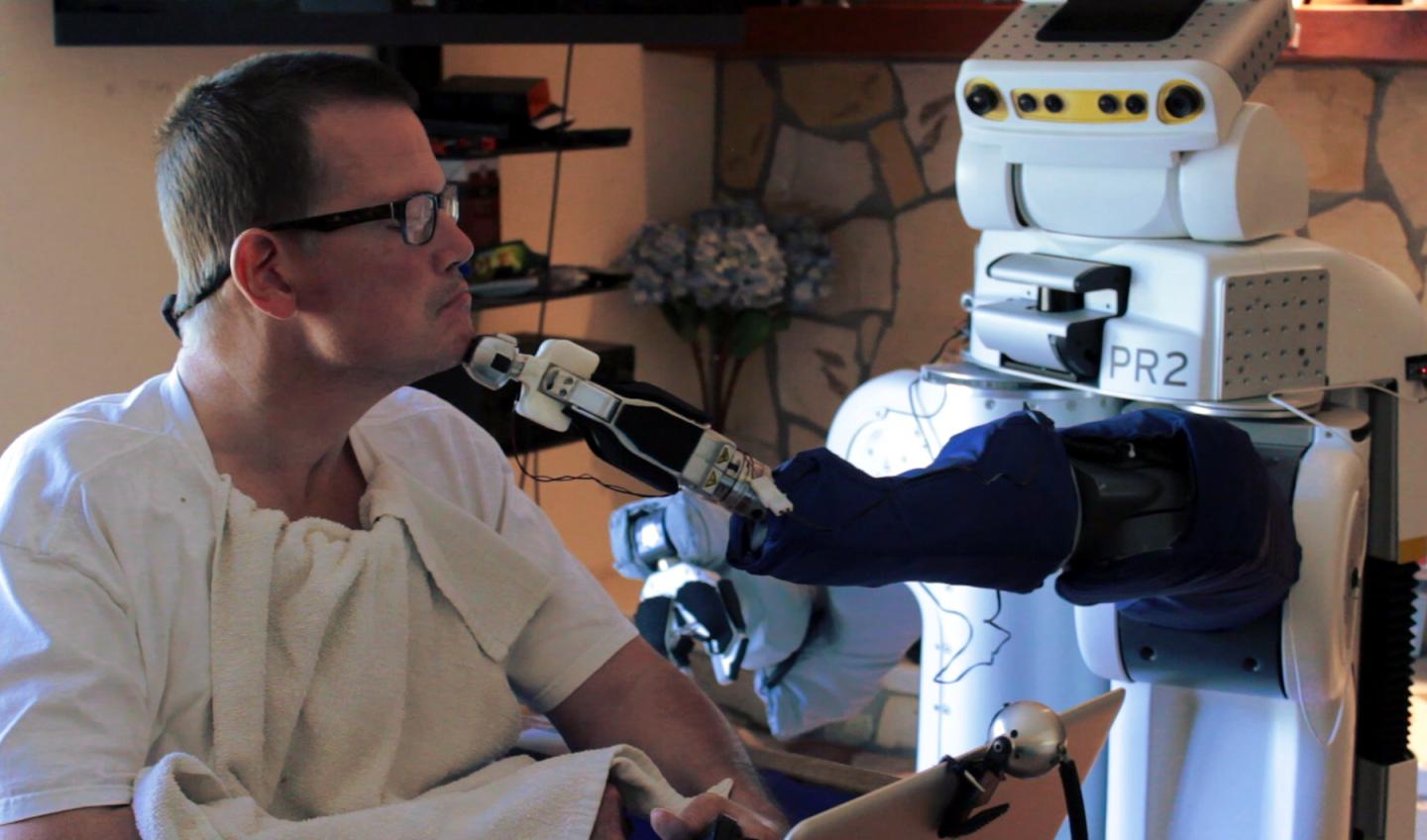 Henry Evans Shaving with Help from a Robot