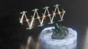 Artistic representation of the magnetic sawtooth structure of atacamite