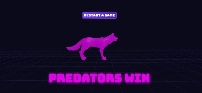 "Predators win" screen from Run FoVE Your Life.