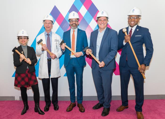Mount Sinai Health System leadership and local elected officials break ground at a ceremonial event for the new Intensive Care Unit at Mount Sinai Queens.